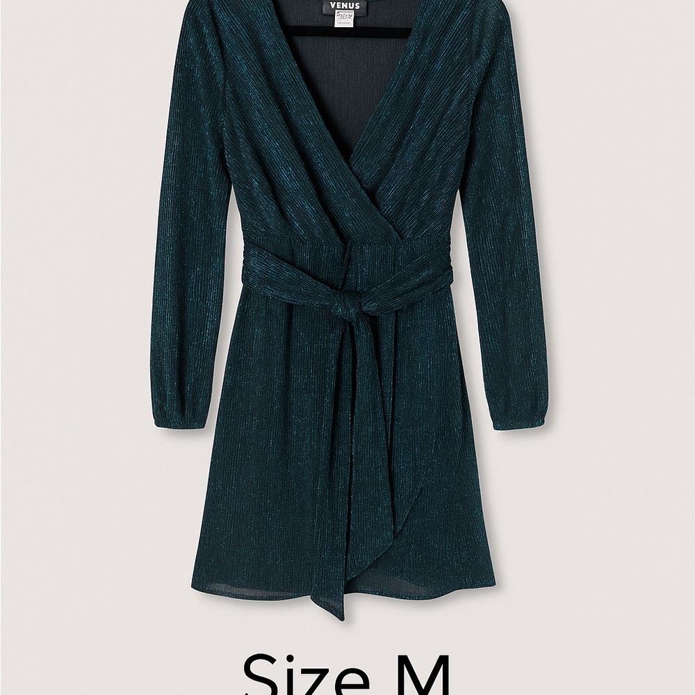 VENUS Deep Teal Long Sleeve Dress